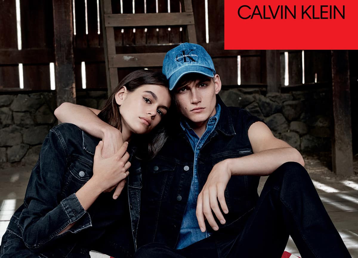 KAIA AND PRESLEY GERBER FRONT NEW CALVIN KLEIN JEANS CAMPAIGN