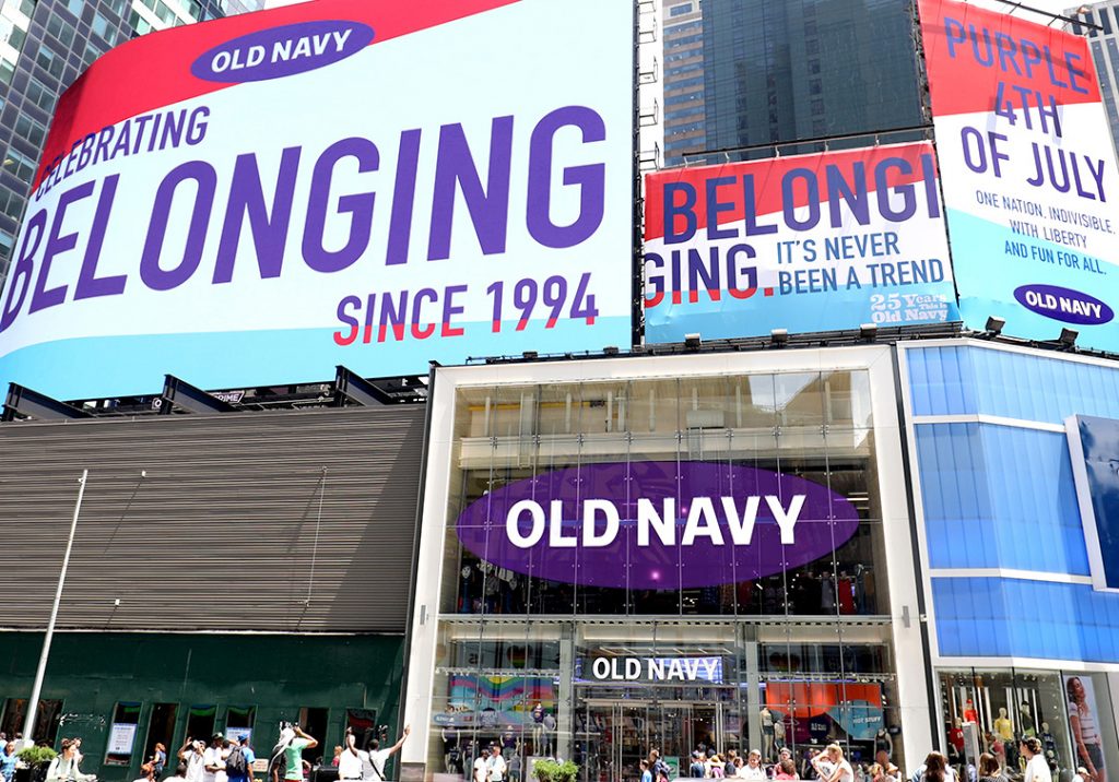 Old Navy Times square Purple 4th of July 