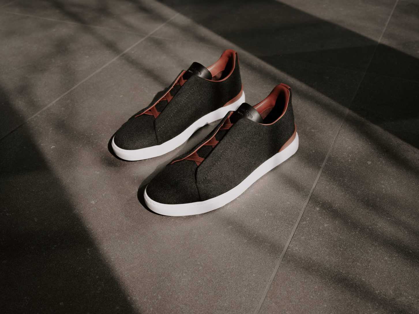 Zegna triple clearance stitch sneaker