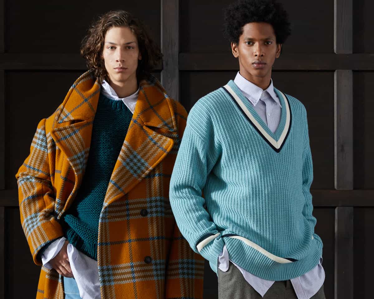 Todd Snyder's Fall 2022 Collection featured classic earthy fall hues, punctuated with unexpected clear aquas and blues.