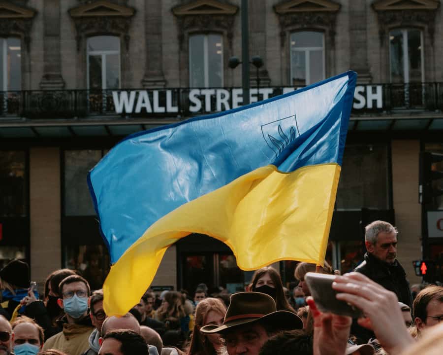 The Ukrainian flag has become a rallying point for charitable organizations around the world.