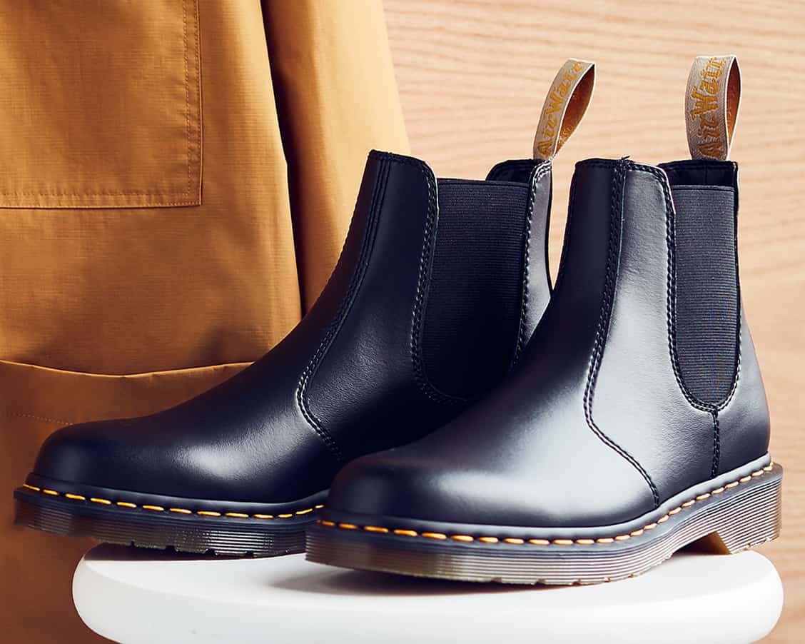 The first Dr. Martens 2976 Chelsea boot was produced in the early 1970s.
