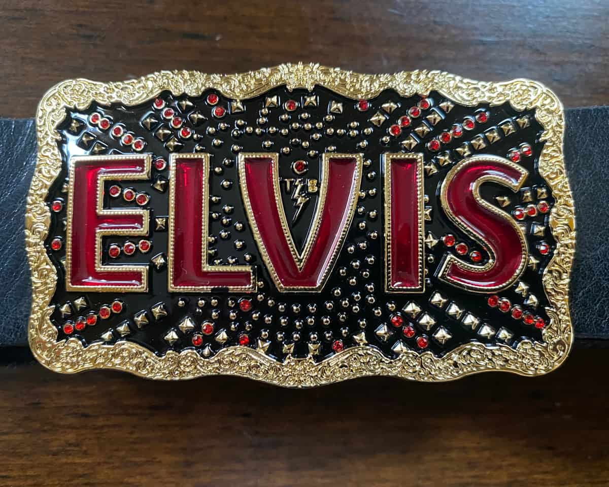 Bill Lavin created this tribute belt buckle for retailer Lanky Bros. to mark the release of the new Baz Luhrman movie, Elvis.