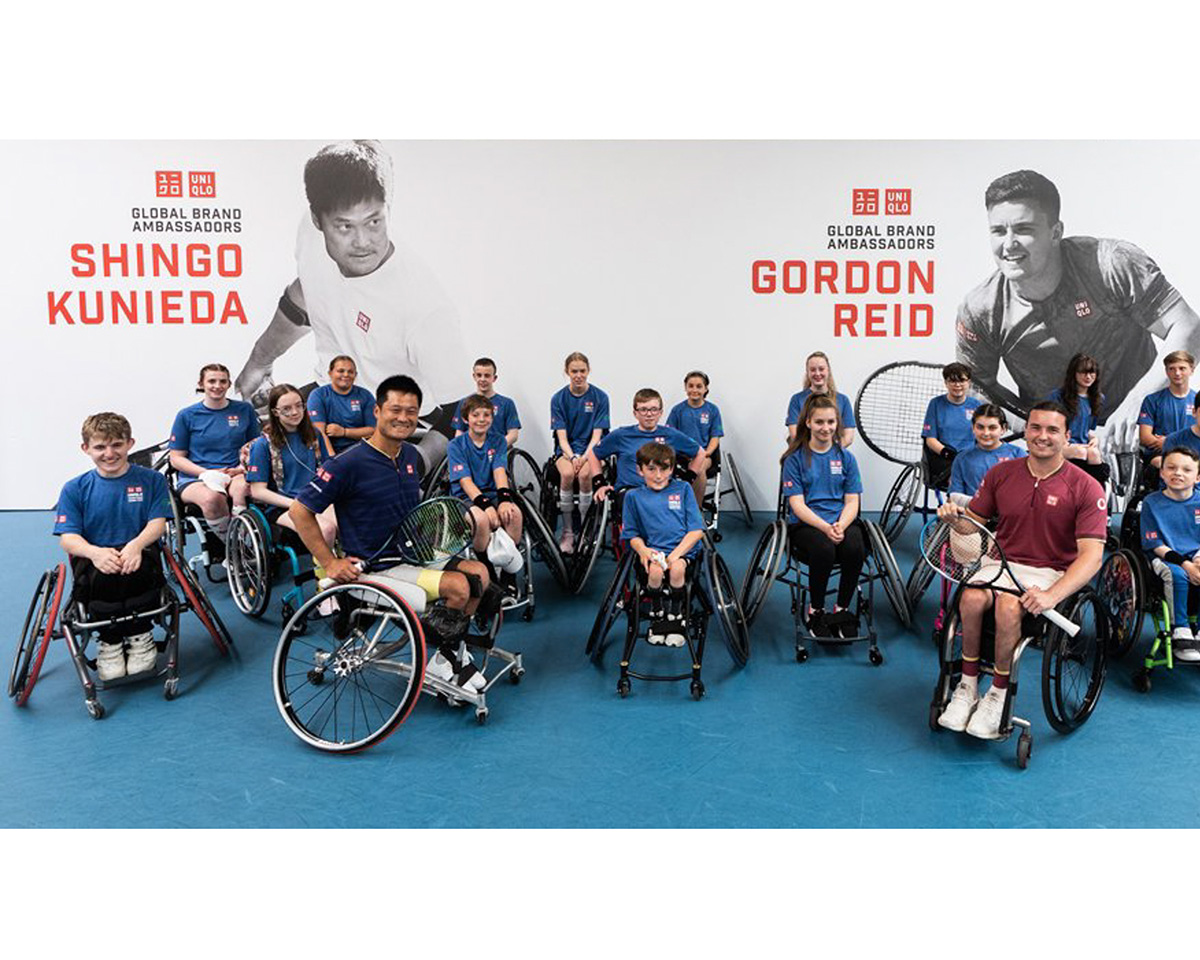 Gordon Reid and Shingo Kunieda, Uniqlo Global Brand Ambassadors, and wheelchair tennis champions, helped host a youth clinic in London on July 3rd, 2022.